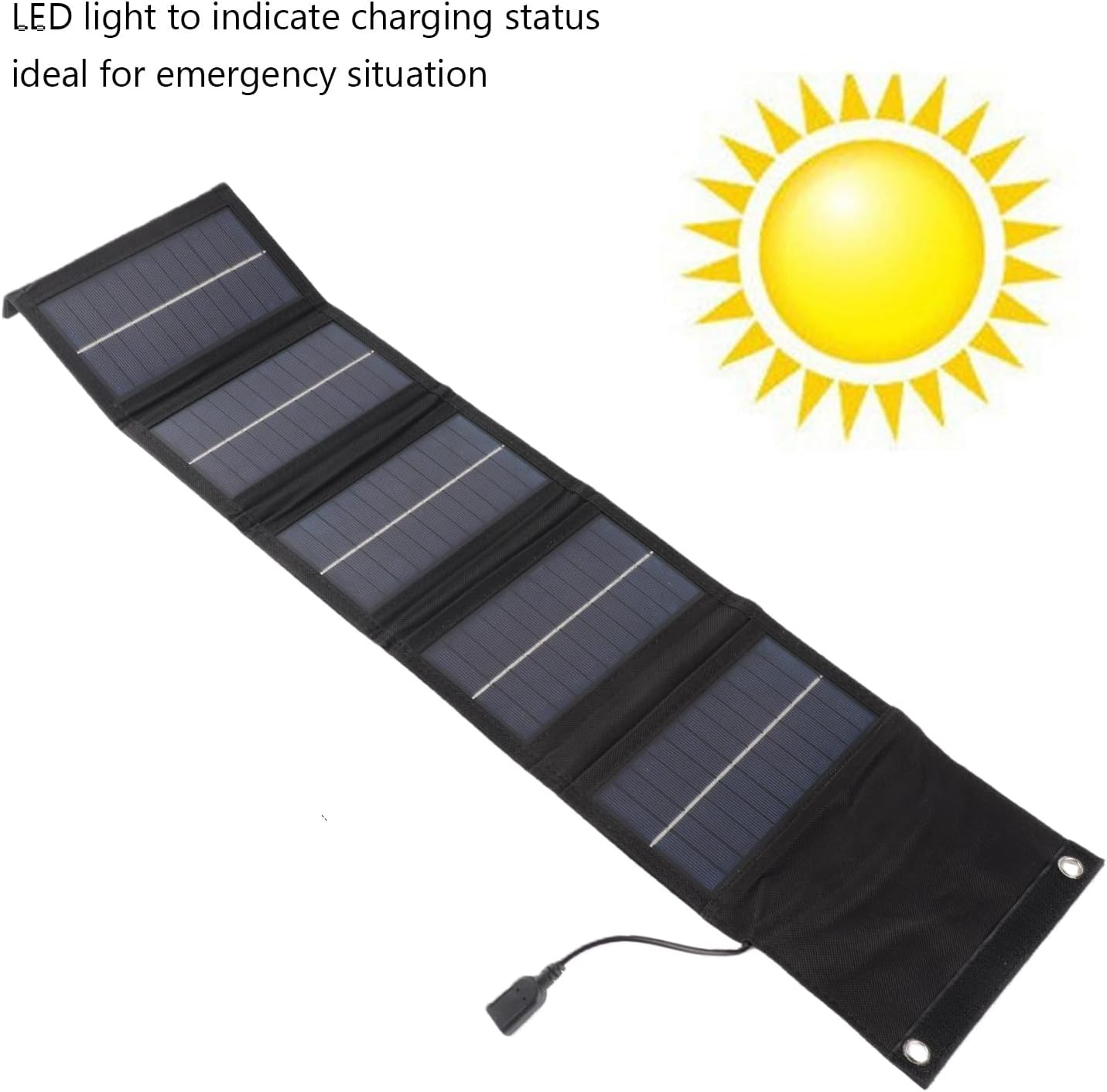 Folding Solar Panel, 25W Solar Panel Folding Pack IP65 with USB Cable for Surveillance Cameras Laptops