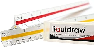 Liquidraw Regla de escala triangular de 30 cm, herramienta métrica de plástico codificada por colores, con escalas de 1:10 a 1:500, adecuada para arquitectos e ingenieros, divisiones precisas, incluye