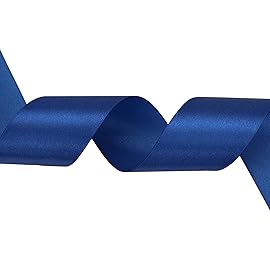 Baocuan 1-1/2 inch Deep Blue Satin Ribbon 50 Yards Solid Fabric Ribbons Roll for Wedding Invitations, Bridal Bouquets, Sewing, Party Decorations, Gift Wrapping and More