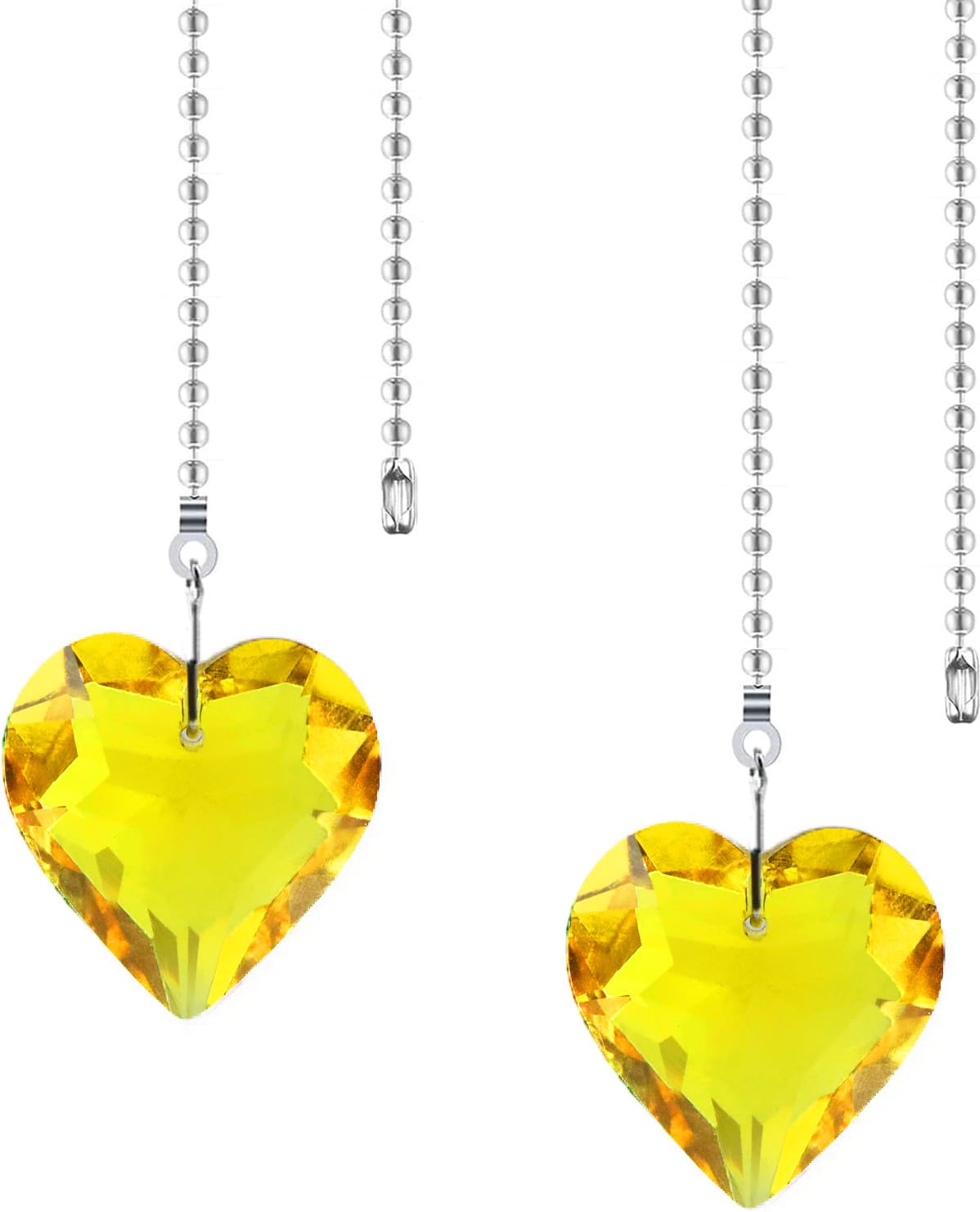 2Pcs Crystal Ceiling Fan Pull Chain Extender with Connector, 12"