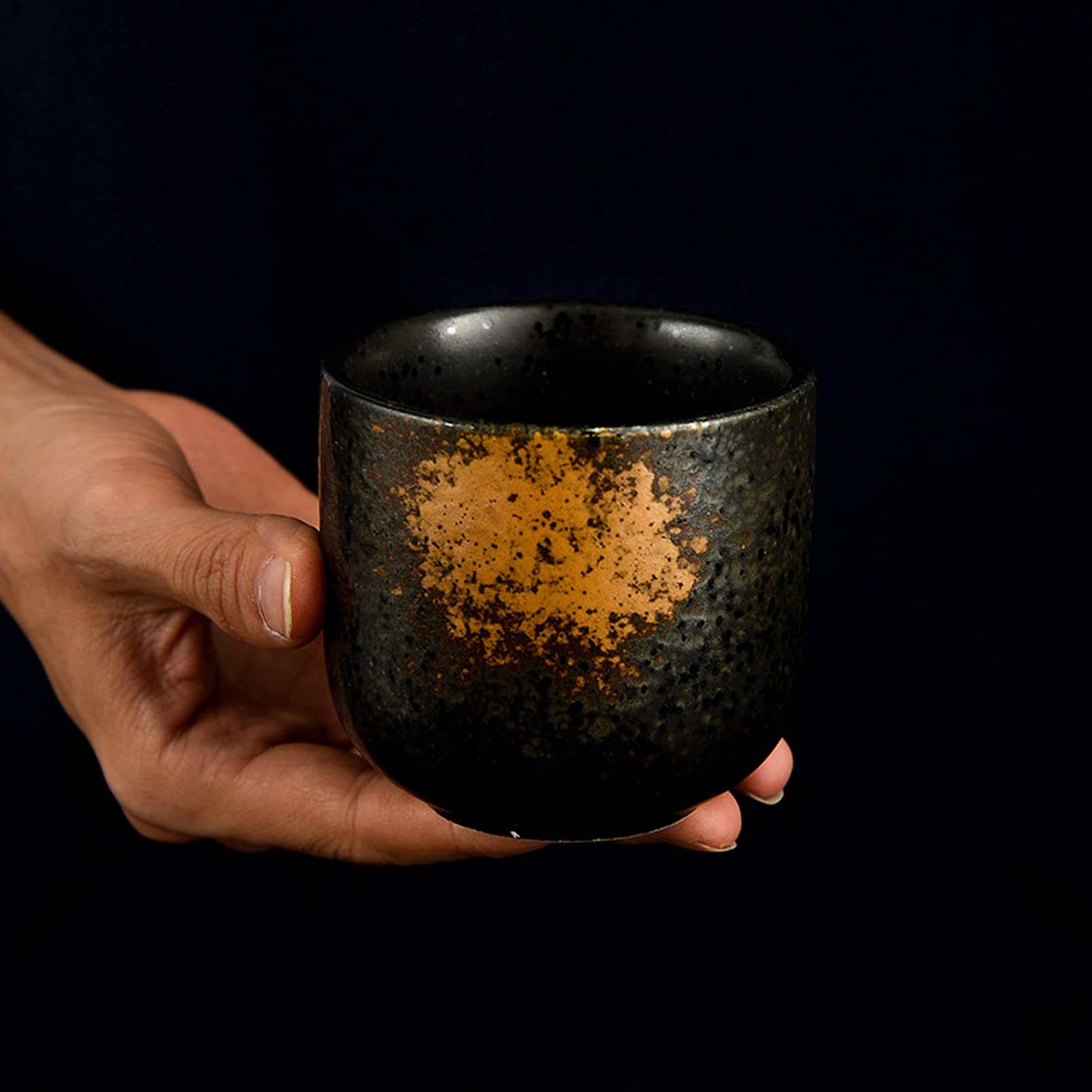 Tazas de té de cerámica, hechas a mano, de cerámica china, Kung Fu, tazas de té asiáticas de porcelana, sin asas, ideales para sushi y té