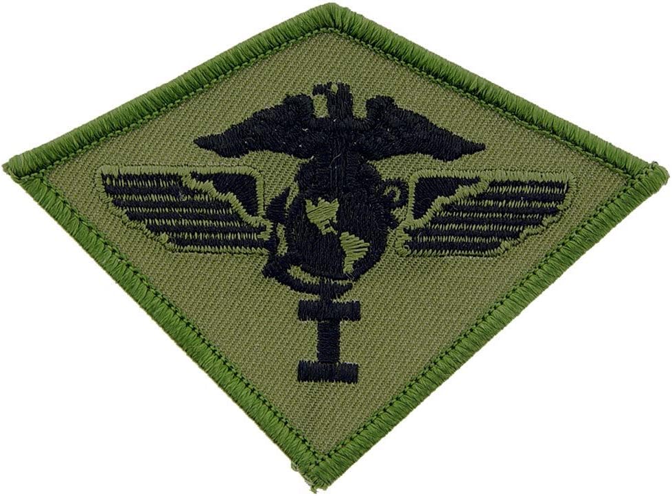 Artisan Owl Officially Licensed United States Marine Corps USMC, 1st Aircraft Wing Patch, with Iron-On Adhesive (Subdued Woodland / Green)