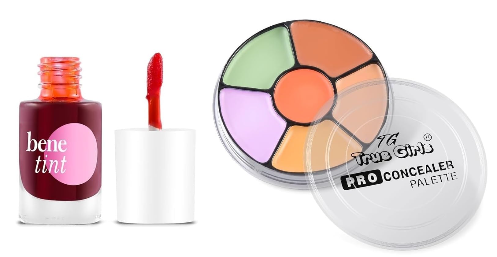 TG TRUE GIRLS Pro Concealer Palette – 5 Multicolor Shades, 25g TG TRUE GIRLS Korean Style Lip & Cheek Tint – Long-Lasting Liquid Tint, Pink Shade, 12.5ml-image-4