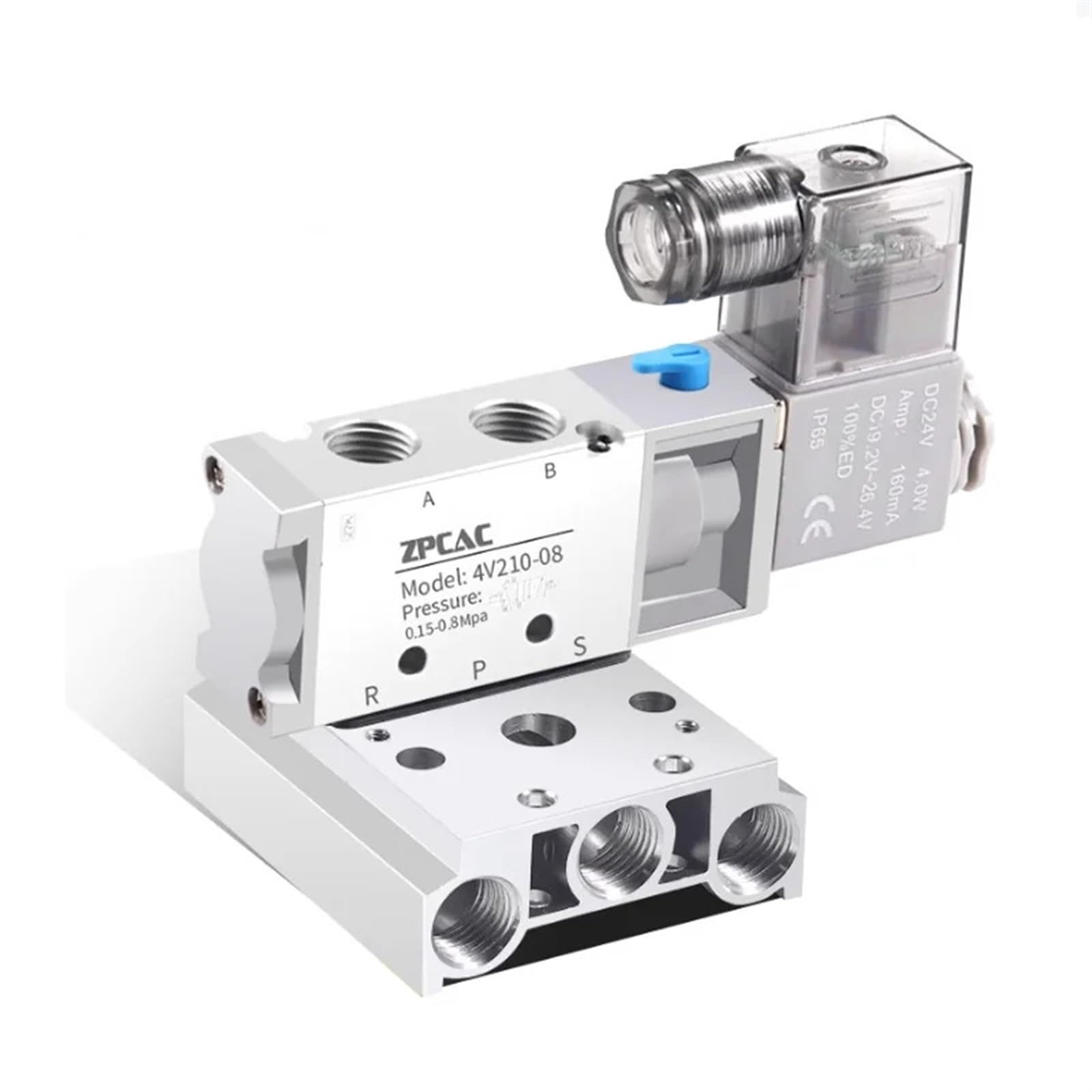 Válvula de control electromagnética 220V electroválvula neumática 4V210 a 08 dos válvulas neumáticas de cinco vías(4V310-10 AC220V)