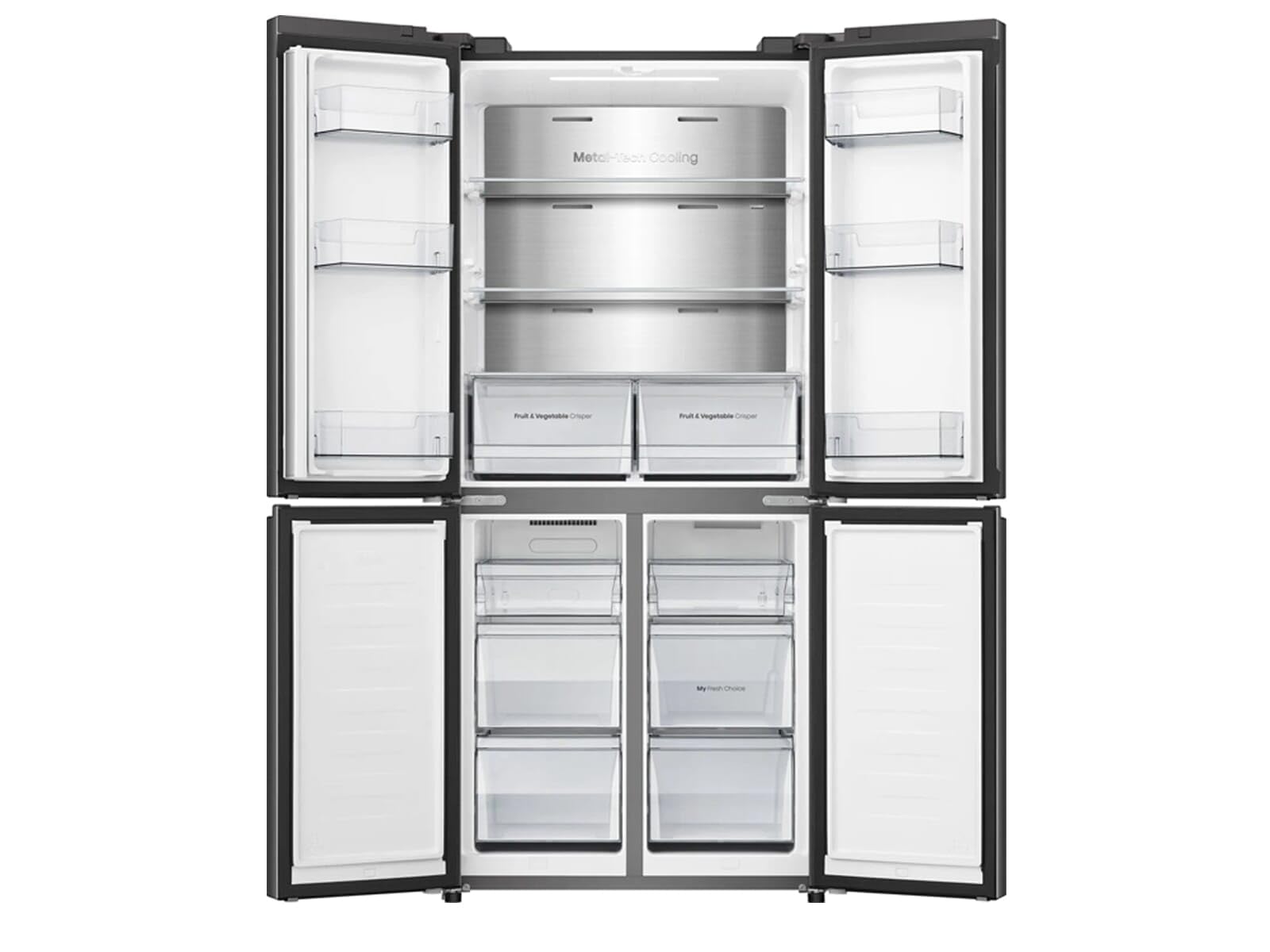 Hisense PureFlat RQ5P470SAFD Réfrigérateur congélateur américain anti-gel Noir 79 cm