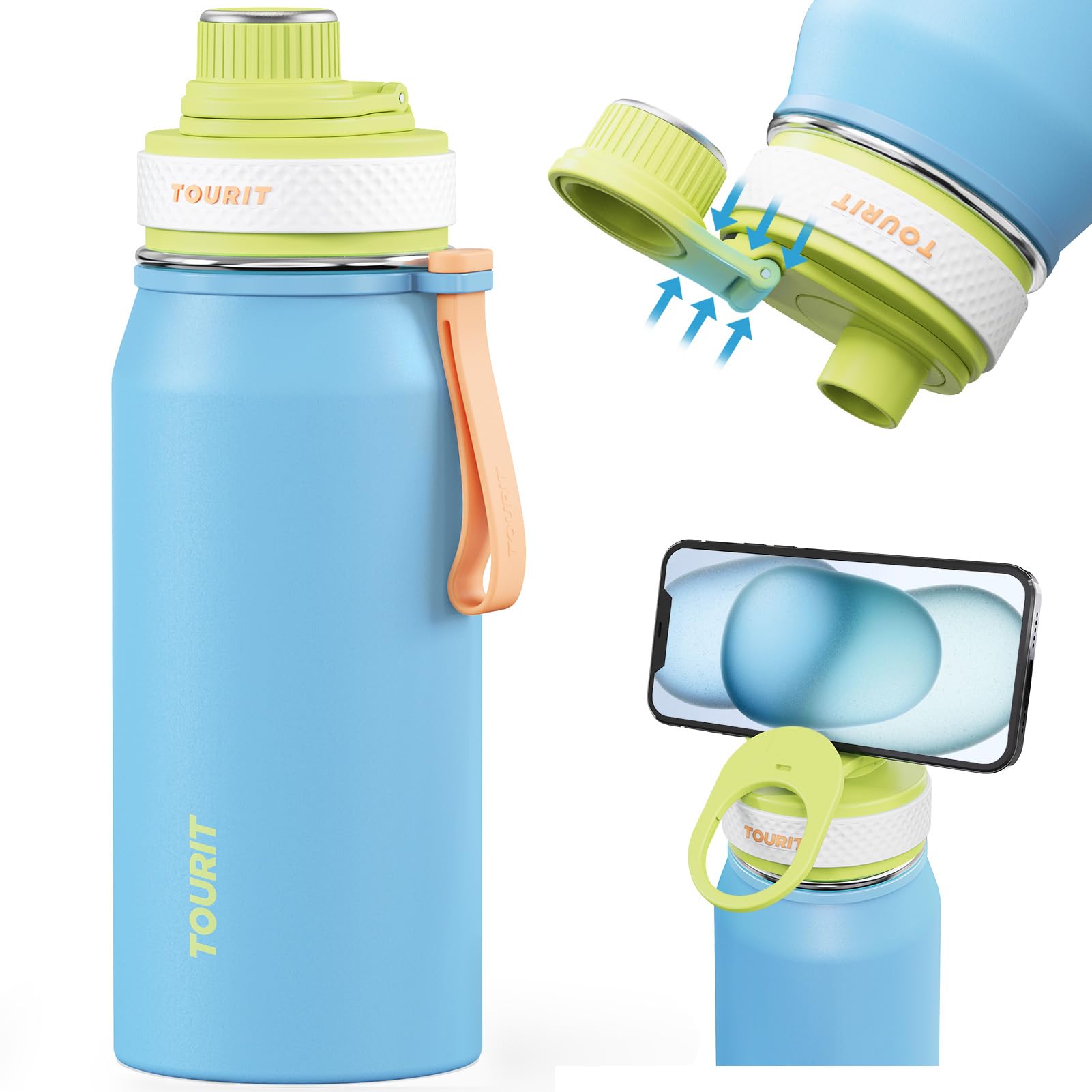 Snapklik.com : TOURIT 32oz Stainless Steel Wide Mouth Water Bottle ...