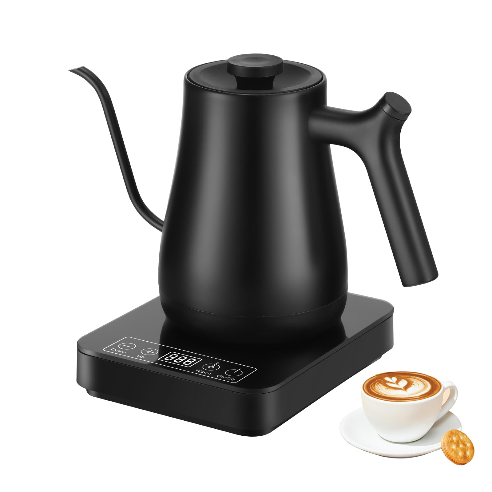 Panana Electrick Kettle, Gooseneck Electric Kettle Temperature Control with LCD Display, Pour Over Coffee Tea Kettle, Fast Heating, Overheat Protection, Memory Function,0.8L