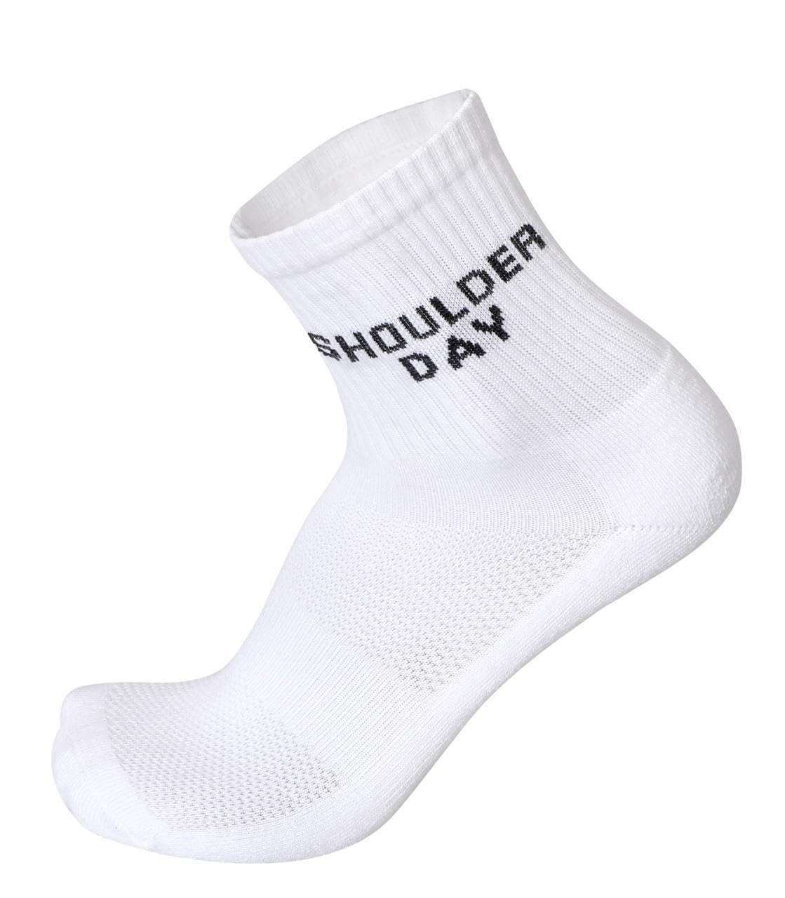 JIVAACHI Workout Crew Socks, Cotton, Mesh Top, Cushioned Sole, Pack of 5 Pairs, White, Free Size 4