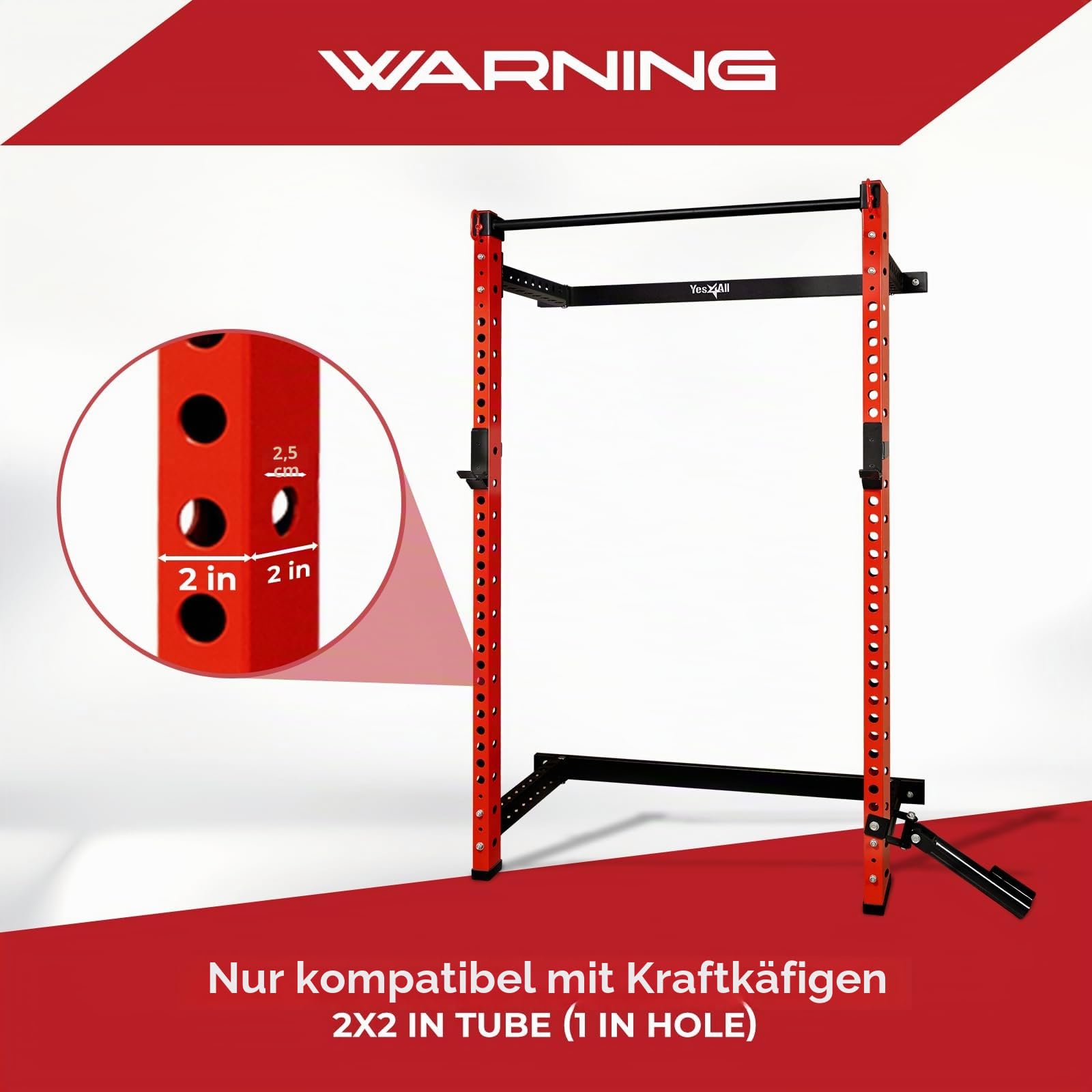 'Yes4All 350 LBS Capacity - Dip Bars for 2x2 with 1'' Hole Power Cage, Squat Rack Attachments - Narrow and Wide Grip Handles Dip Attachment for Dips, Pull Up, Push-up'