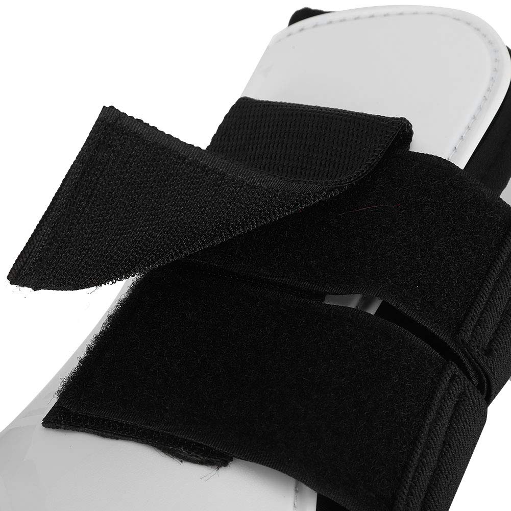 4 Pezzi Paragambe del Cavallo, Paratendini del Cavallo, Paranocche del Cavallo, Guscio in PU Bianco Protezione della Gamba Anteriore del Cavallo Protezione Avvolgente Attrezzatura