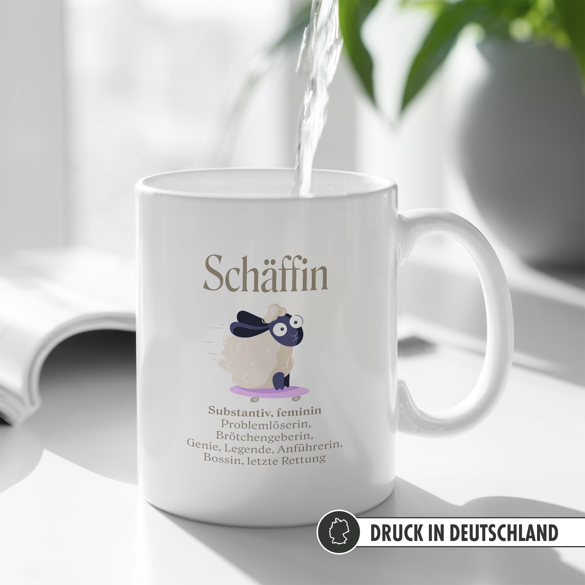 Schäffin-Tasse Mit Chefin-Spruch – Geschenk Für Vorgesetzte, 330 Ml, Spülmaschinenfest, Rosa