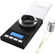 Homgeek Digital Milligram Pocket Scale Mini Jewelry Gold Powder Weigh Scales with Calibration Weights Tweezers, Weighing Pans, LCD Display - coolthings.us