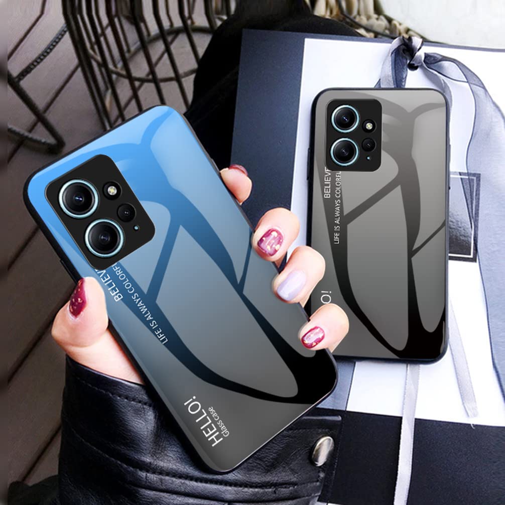 ZTOFERA Custodia compatibile con Xiaomi Redmi Note 12 4G (non per Redmi Note 12 5G) - Custodia protettiva opaca rigida PC posteriore con bumper in silicone nero - Design pianeta stelle universo