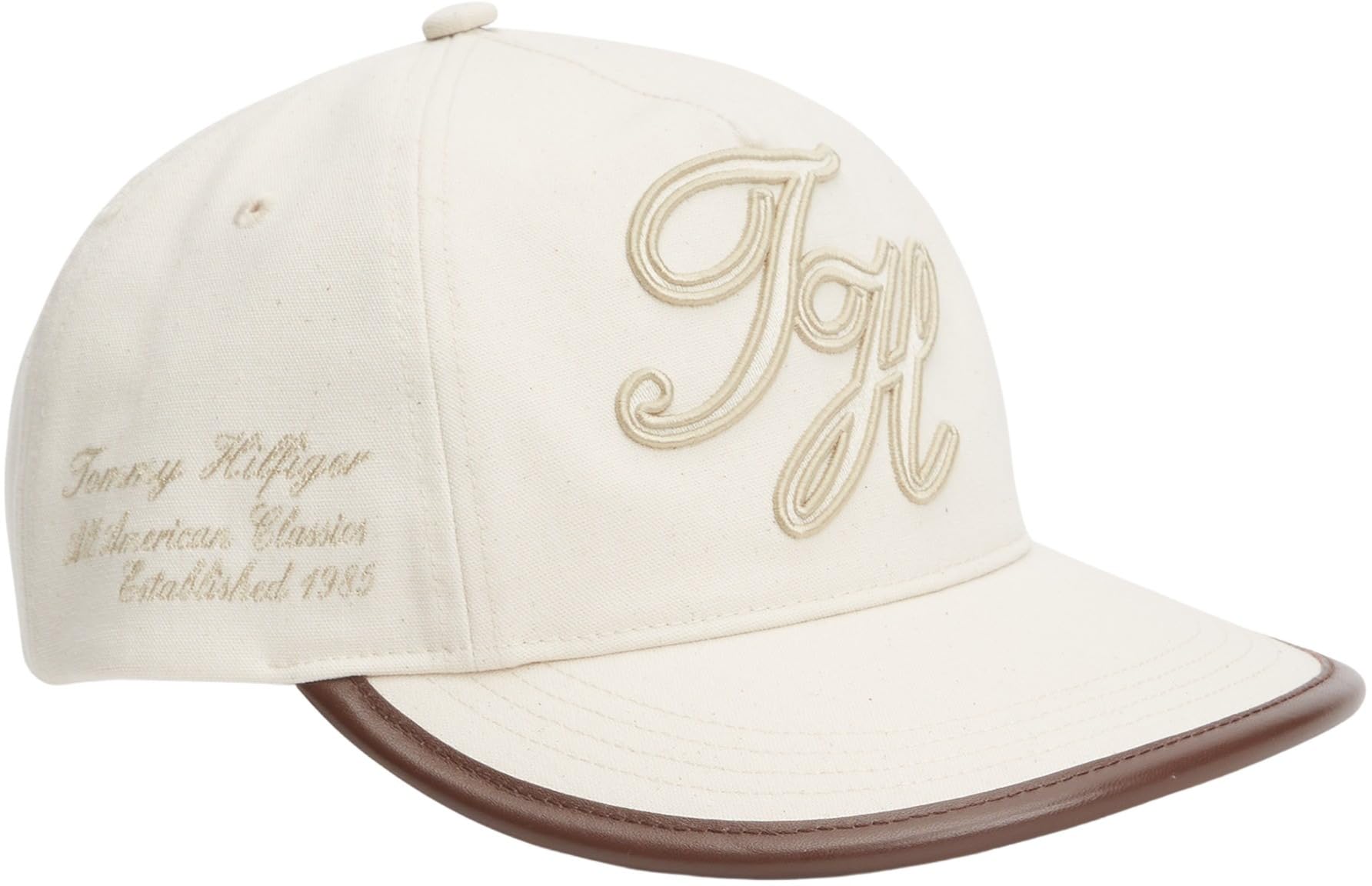 Tommy Hilfiger Men's TH Script Elevated 5 Panel Cap AM0AM14032 Cap, Beige, One Size