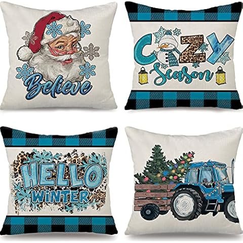 Cirzone Fundas de Almohada Navideñas Cover