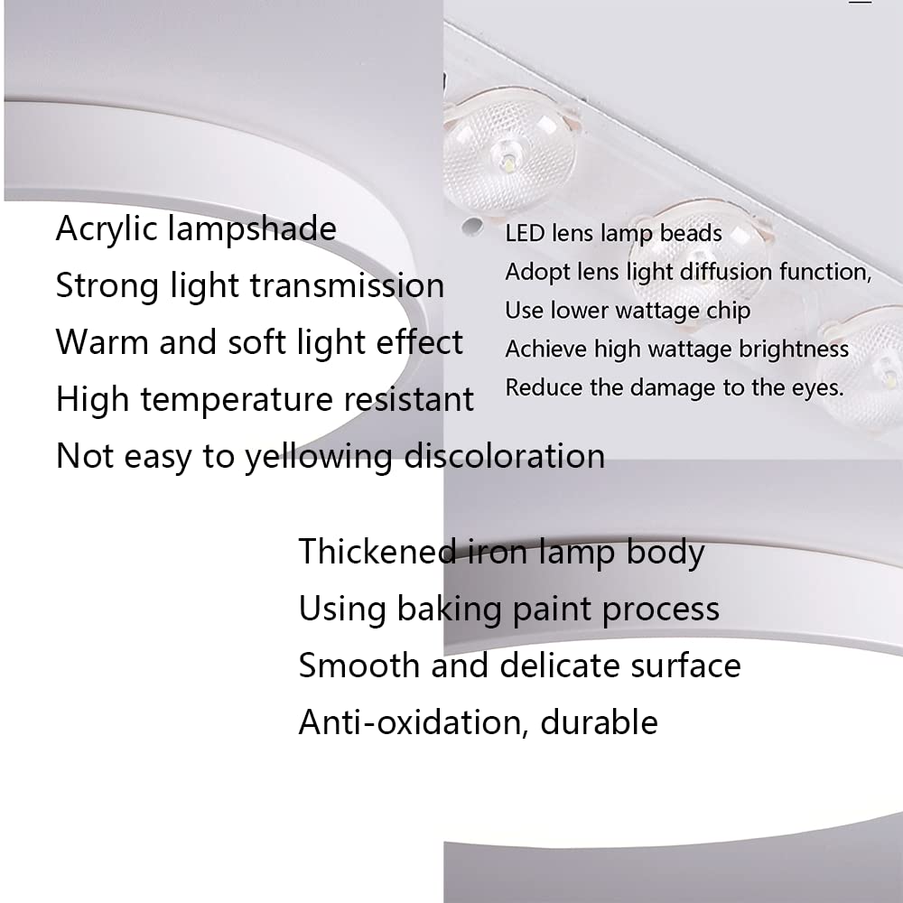 Nowoczesna, 3-kolorowa, ściemnialna lampa sufitowa LED 11,8"/15,7"/19,7" Ultracienka lampa sufitowa do sypialni, holu i przedpokoju(Gold,11.8in)