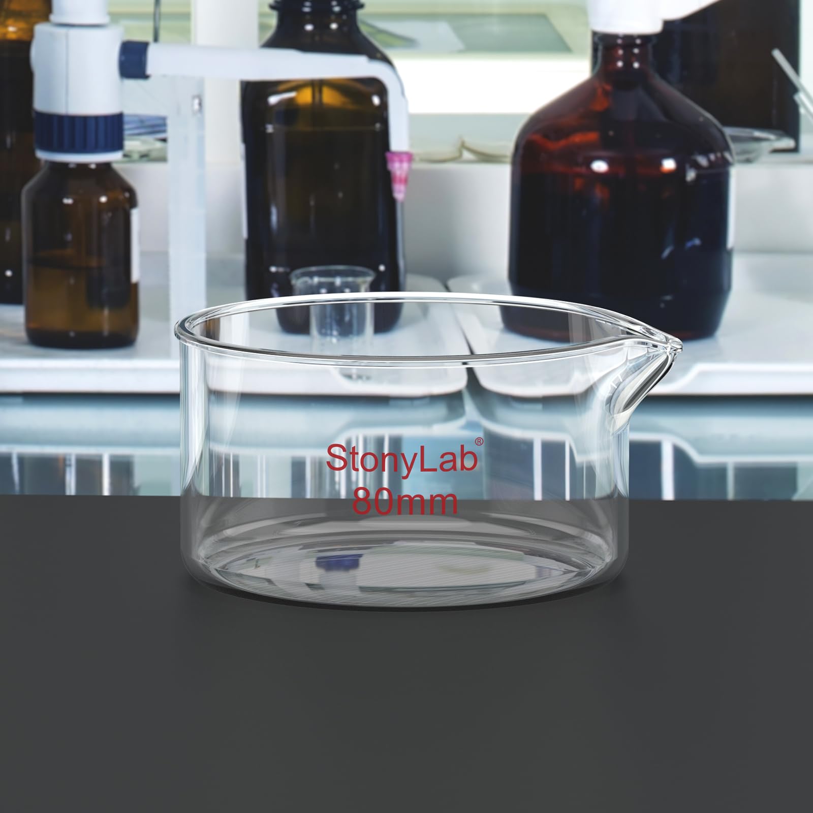 Borosilicate Crystallizing Dish - 100ml, Spout & Rim -5 Borosilicate Crystallizing Dish - 100ml, Spout & Rim -5