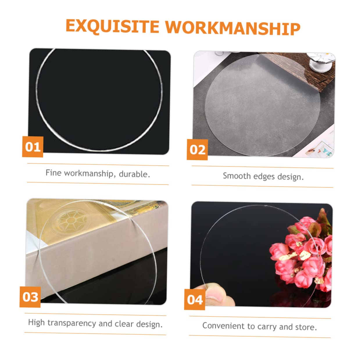 33 Dischi Acrilici Trasparenti 6.5x6.5 Cm - Con Foro Per DIY E Decorazioni - Foto 5