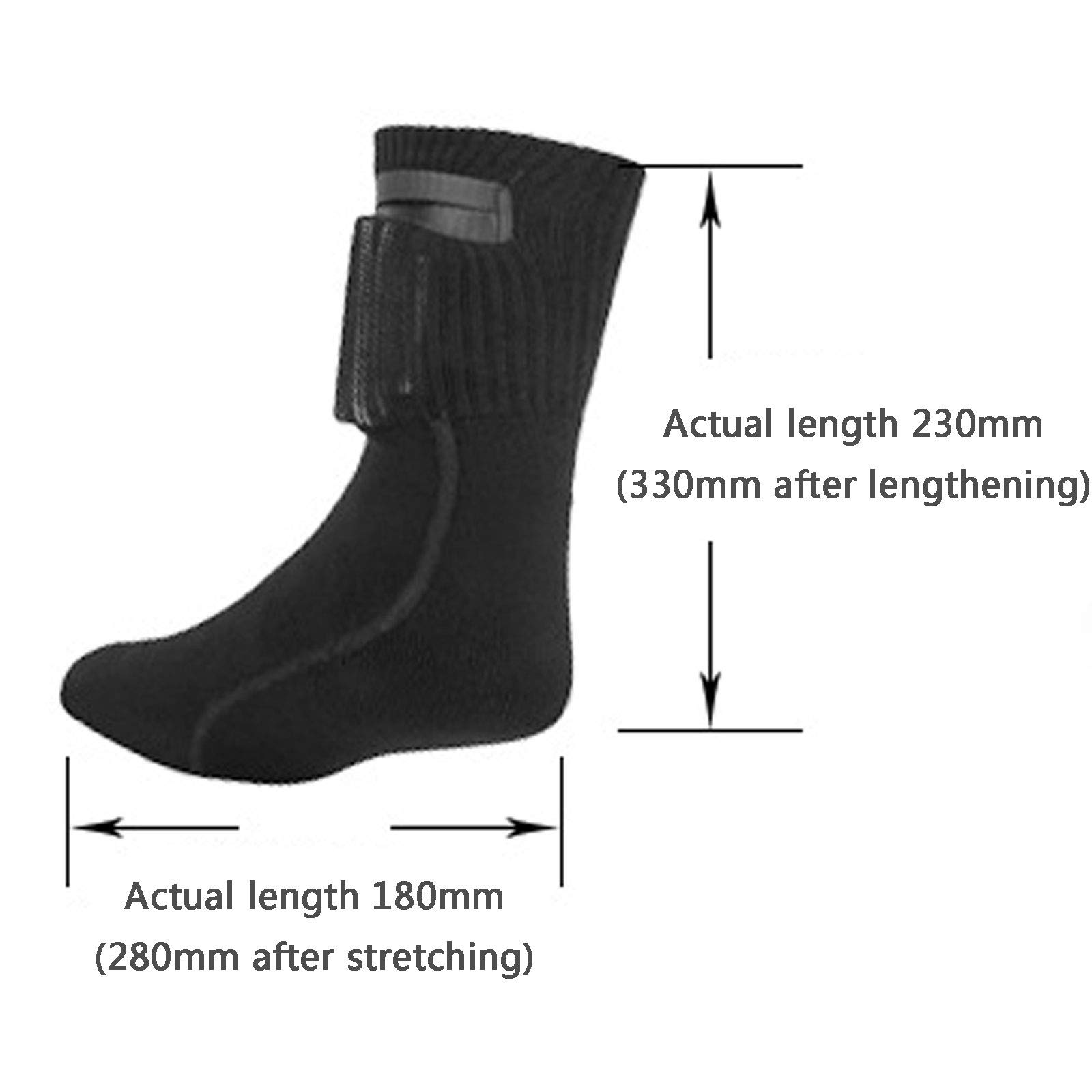NANANA Calze Riscaldate Ricaricabili, Calze Riscaldate per Sci Invernali, Tre Livelli di Calore, 5v 2200mah Rechargeable Electric Heating Socks per Sci Moto Pesca Caccia Ciclismo(36-43 Iarde),Nero