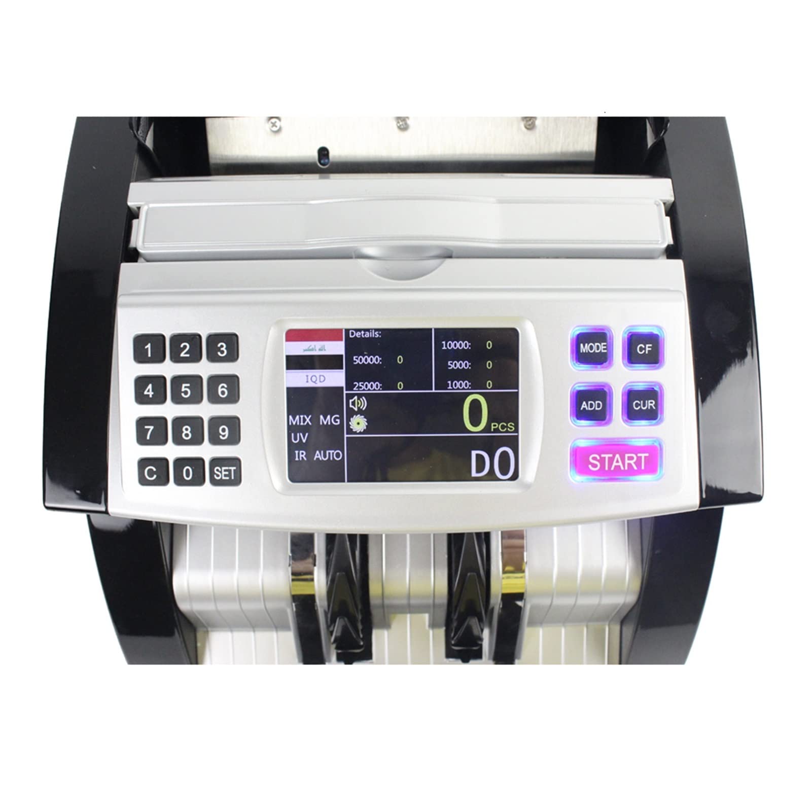 EDEDE Macchina Conta Soldi, Mescolare la Macchina for Il conteggio for Iraq Mercato IQD Rilevatore di Denaro TFT LCD Visualizza Il registratore di Cassa con bancono