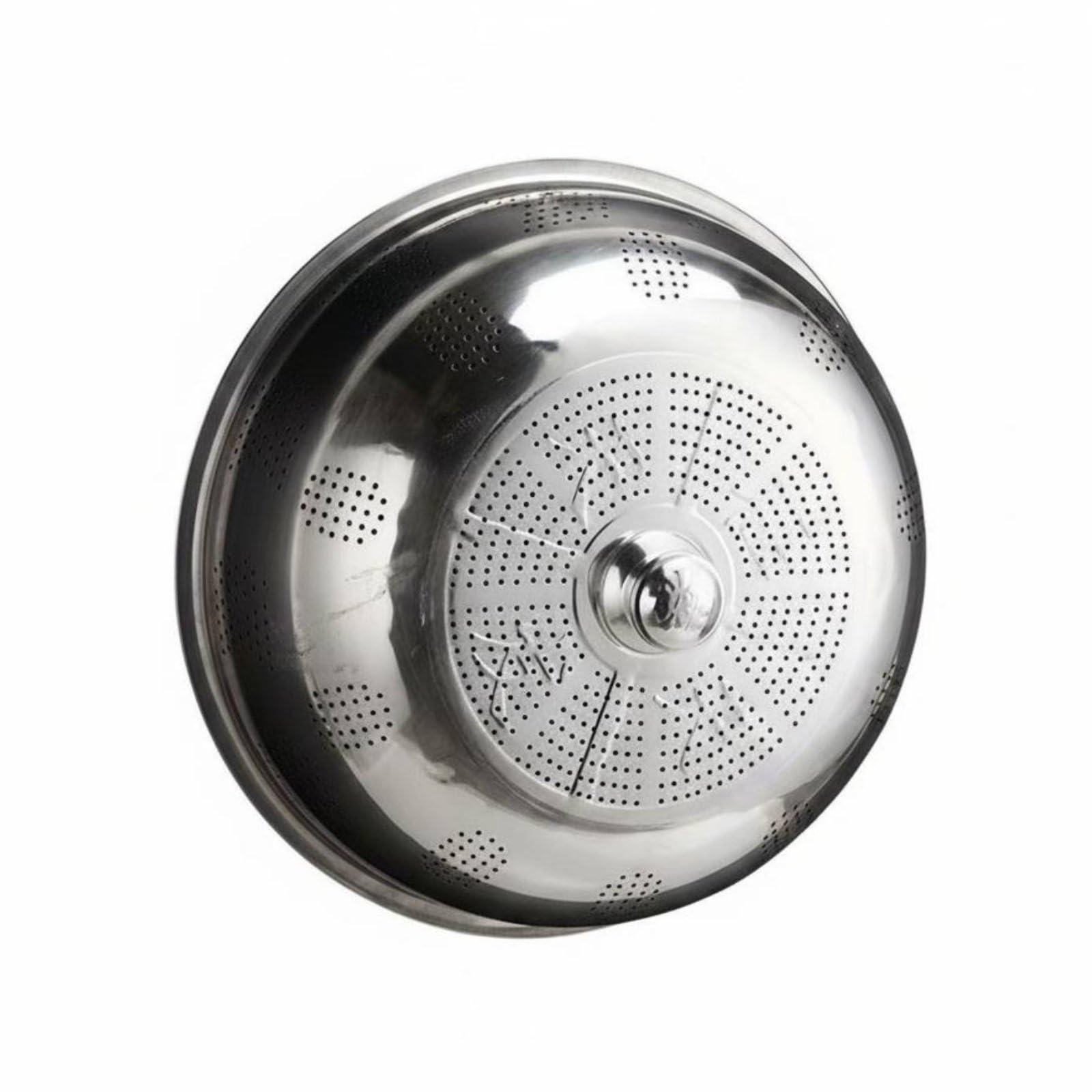 Abdeckhaube Edelstahl Lebensmittelabdeckung Speiseglocke Tischhaube Netzabdeckung mit Breiter Rundform für Stabiles Aufsetzen für Esstafel Buffet, 80 Cm, Vollloch-Gemüseabdeckung