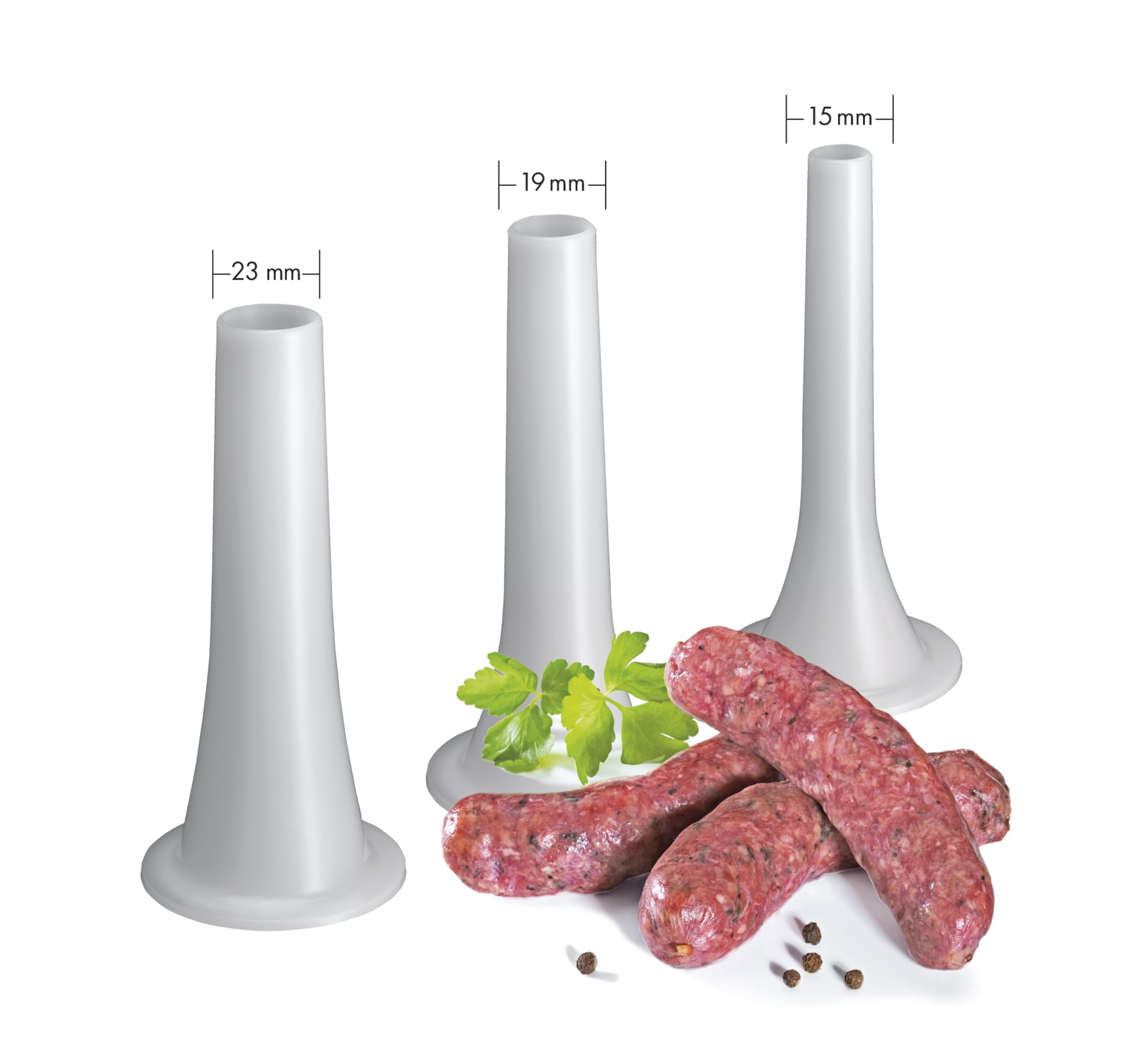 Küchenprofi Solido tritacarne manuale in acciaio inox 2.0, con 3 dischi forati, inserto per pasticceria e 3 set di riempimento per salsicce, con morsetto da tavolo extra grande, 12 x 10 x 40 cm