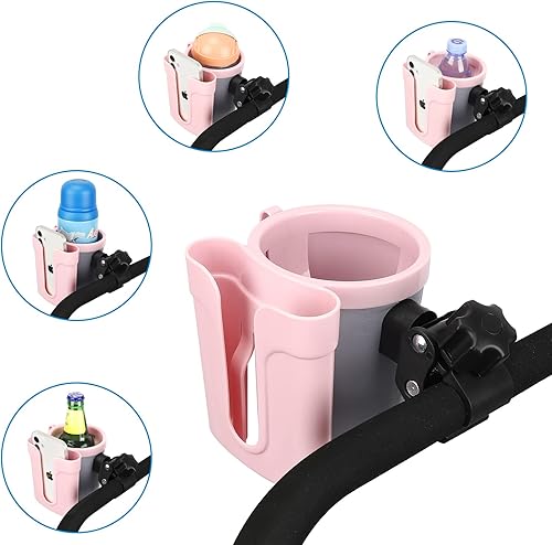 Miniatura 9 de Accmor Portavasos para cochecito con soporte para llaves de teléfono, portavasos universal 3 en 1, soporte para botellas de bebidas para cochecito,