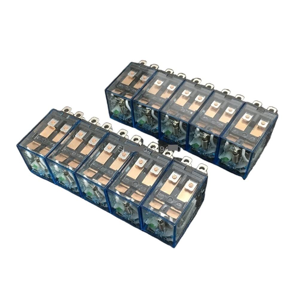 10 sztuk LY2NJ DC 12 V, 24 V, 110 V, 220 V, AC, przekaźnik mocy, mini elektromagnetyczny, 8-pinowy, DPDT 2NO 2NC 10A LY2N-J HH62P JQX-13F LY2(AC 110V)