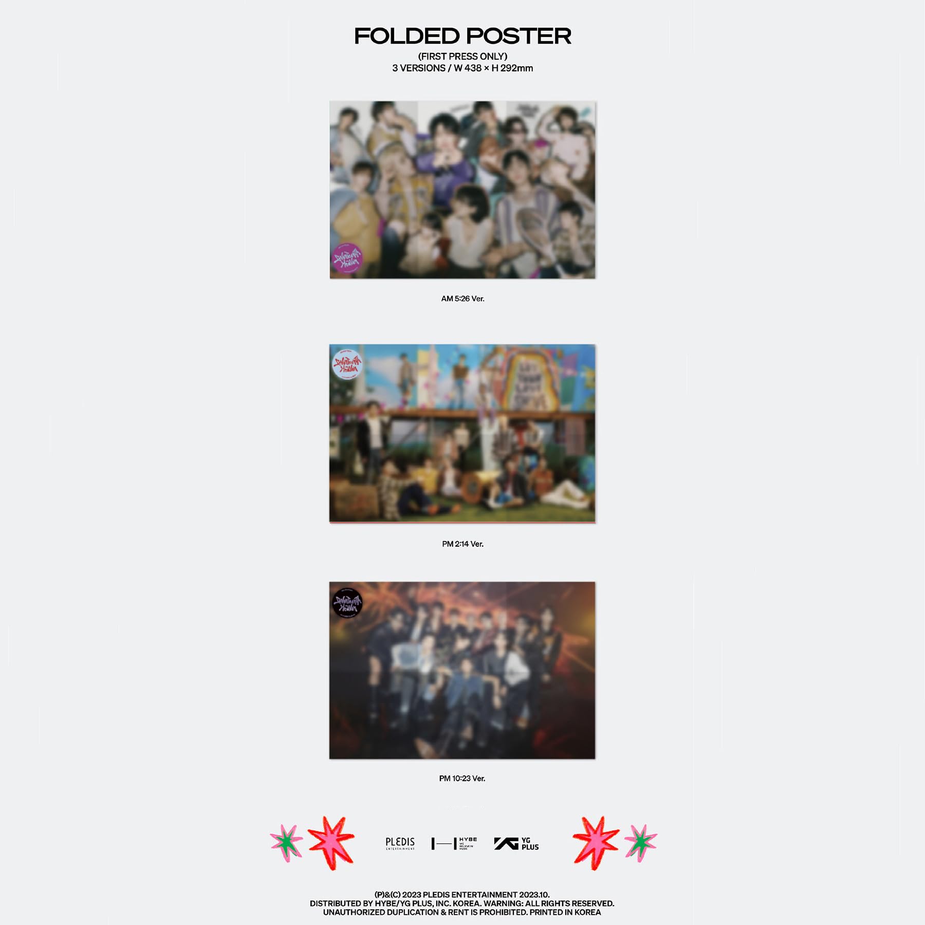 SEVENTEEN [SEVENTEENTH HEAVEN] 11. mini album (AM 5:26 + PM 2:14 + PM 10:23-3 Ver Set.) K-POP SEALED