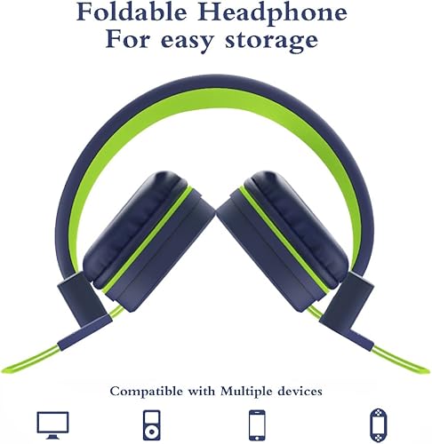 Miniatura 4 de Elecder i37 Audífonos de diadema para niños, niñas y adolescentes Plegables, se ajustan al oído. Con conector de 3.5 milímetros, compatible con