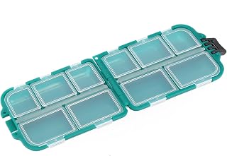 10 Grid Fishing Tackle Box, ABS Waterproof Storage Case for Hooks Baits and Tools, Compact Portable Organizer for Outdoor Fishing, Green(Green)
