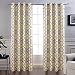 DriftAway Alexander Thermal Blackout Grommet Unlined Window Curtains, Spiral Geo Trellis Pattern, Set of Two Panels, Each Size 52"x84" (Yellow/Gray)