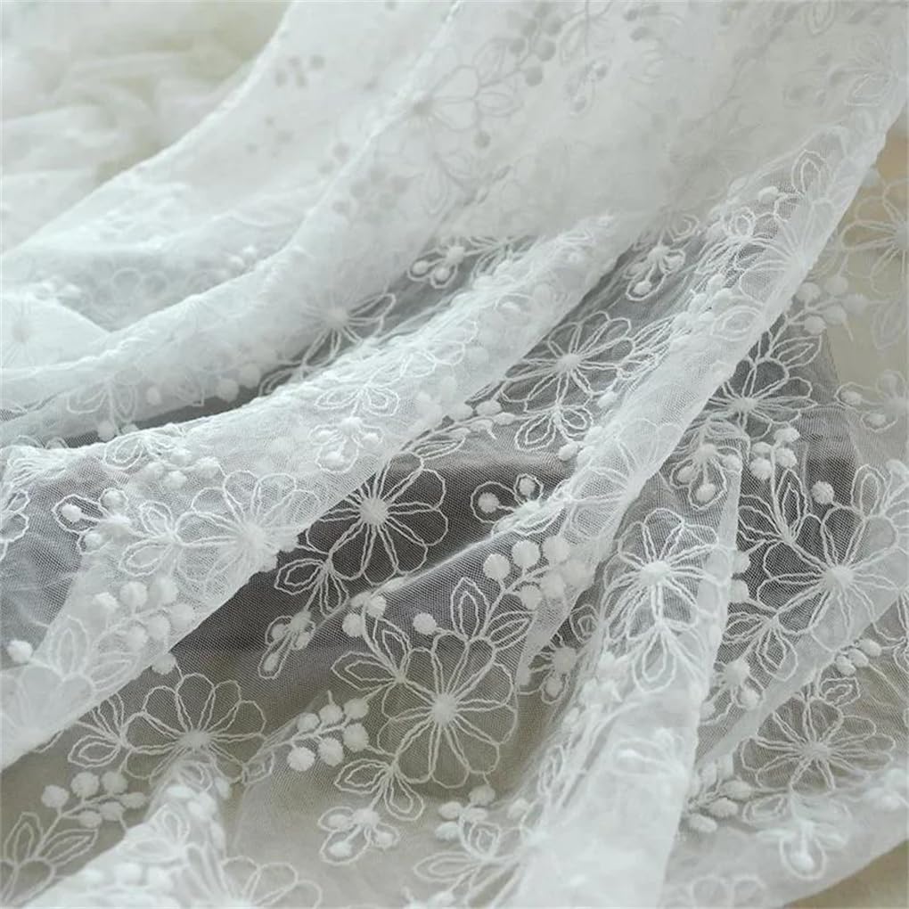 Tessuto in tulle ricamato con organza, Tessuto di pizzo ricamato a rete con fiori for abiti da sposa, abbigliamento for bambini e decorazioni for tende