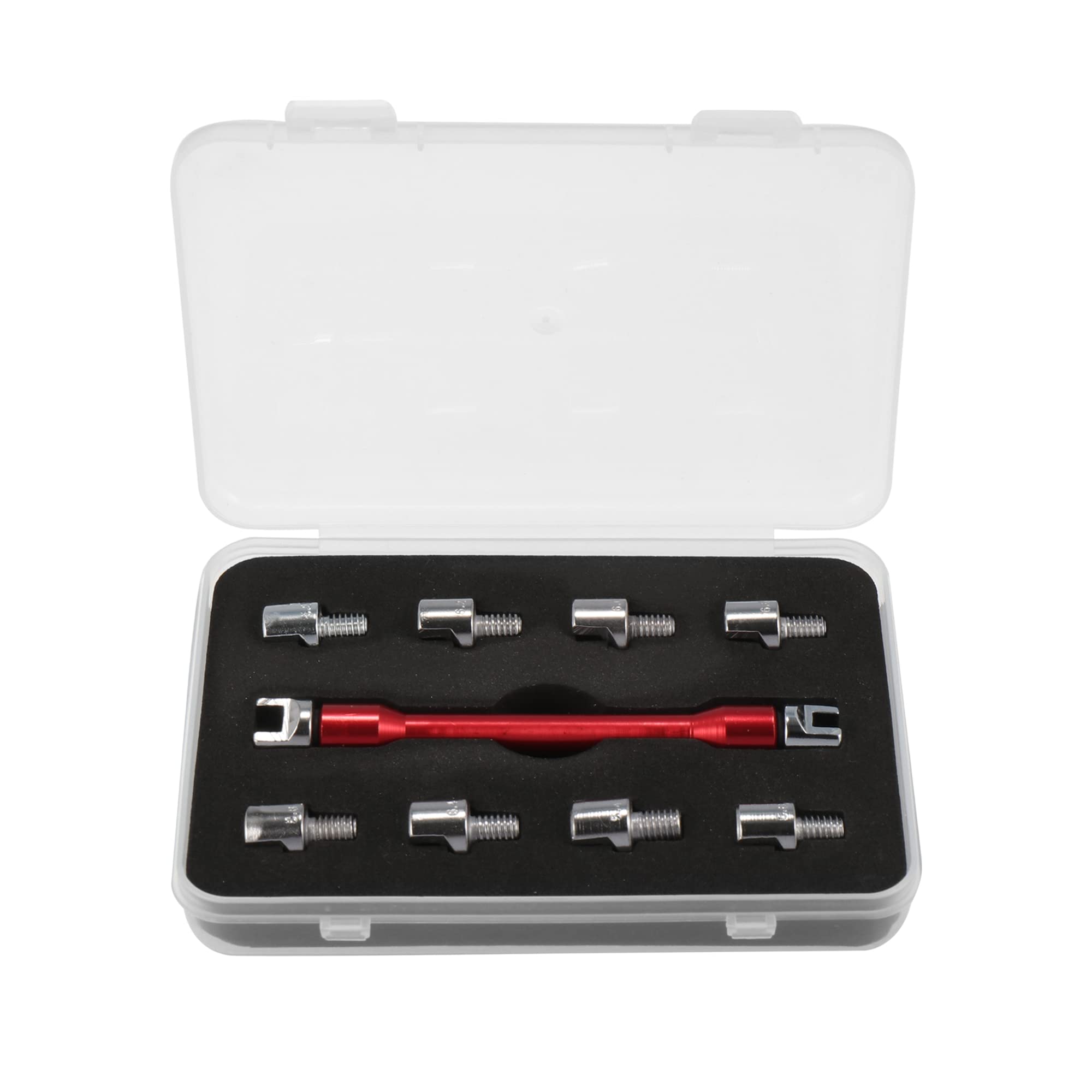 Motoforti 5.0-6.8 Universal Motorcycle Wheel Spoke Wrench Kit Repair Tool Red