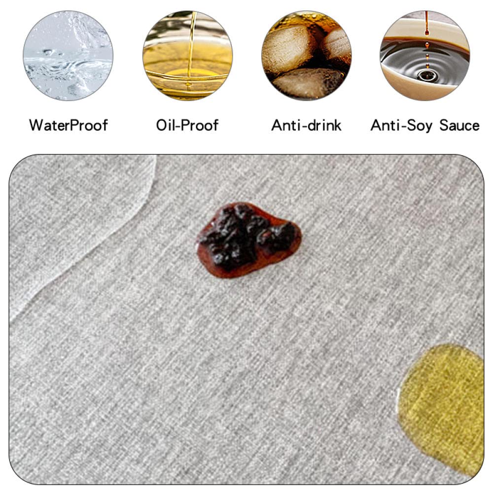Manteles Mesa Antimanchas Impermeable Algodón y Lino Transpirable Nórdico Moderno para Cocina Comedor Light Blue 120 × 160cm