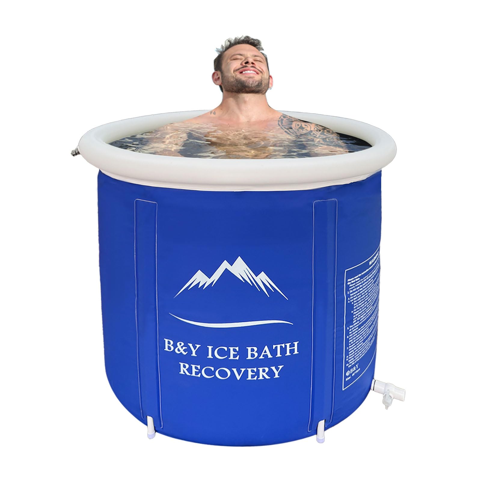 Baignoire de glace gonflable B&Y XL 80cm pliable pour la thérapie d'eau froide à la maison