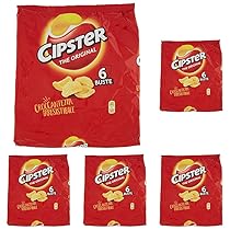 Cipster the Original, Chips di Patate Croccanti, Gusto Leggero e Forma Iconica, 132g (multipack 6 bustine da 22g) (Confezione da 5)