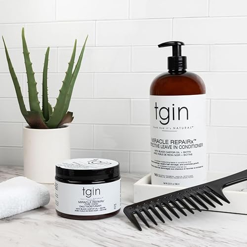 Miniatura 7 de tgin Miracle RepaiRx - Hidratante diario para cabello rizado, rizado y ondulado, crema hidratante para cabello seco y dañado, 12 onzas