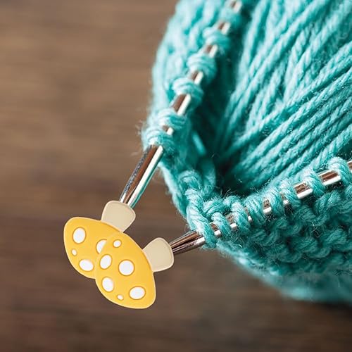 Miniatura 6 de Paquete de 10 tapones de puntada de hongo, accesorios y suministros para tejer, tapones para agujas de tejer, protectores de punta de silicona para