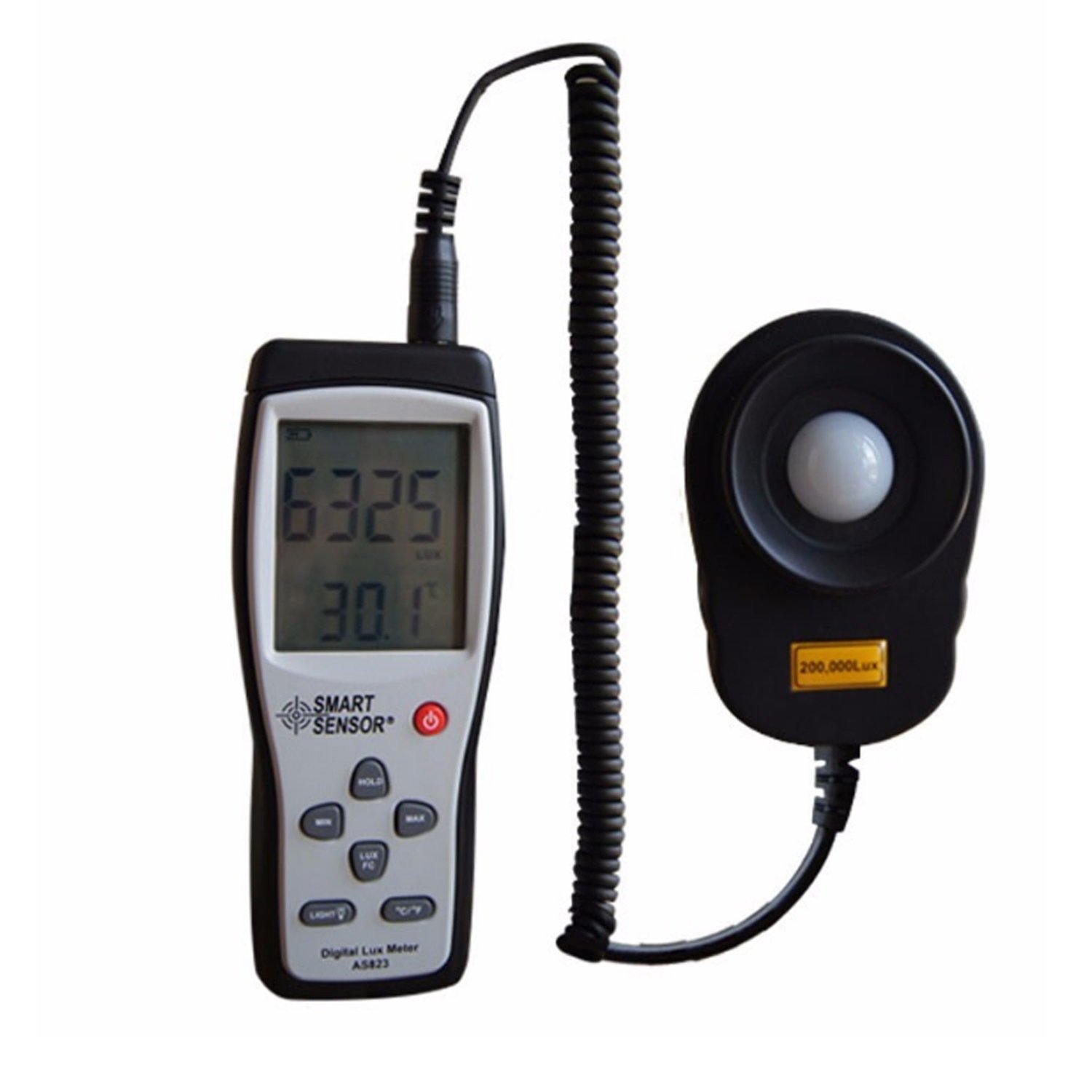 CUDTAPI Portable Digital High Precision Digital Luxmeter Lux Meter Photometer Illuminometer Spectrometer Spectrophotometer High Precision Light 200,000lux AS823