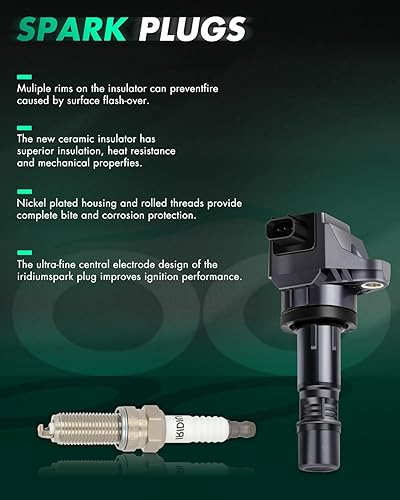 Vista 88 de SCITOO 1 bobinas de encendido con 4 bujías de iridio para Chevrolet 2011-2015 Cruze 1.4L 2016 Cruze Limited 1.4L 2012-2020 Sonic 1.4L 2013-2021 Trax