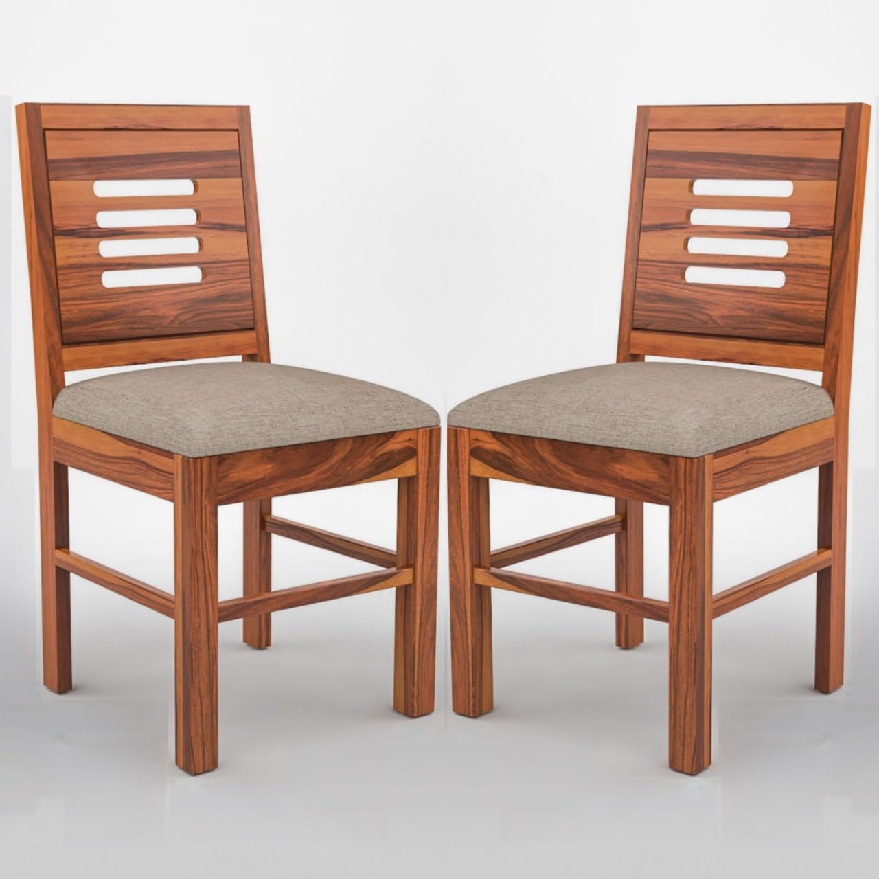 Adichwal Furniture Sheesham Wooden 2 Dining Chair Set for Living Room | Solid Wood Study Chair for Living Room | Office Chair for Home & Office | Rosewood Chair Set (Set of 2, Honey B)