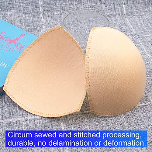 Awpeye Bra Pads Inserts 6 Pairs, Bra Cups Inserts, Removable Breast Enhancers Inserts For Women (Beige) #TOP2