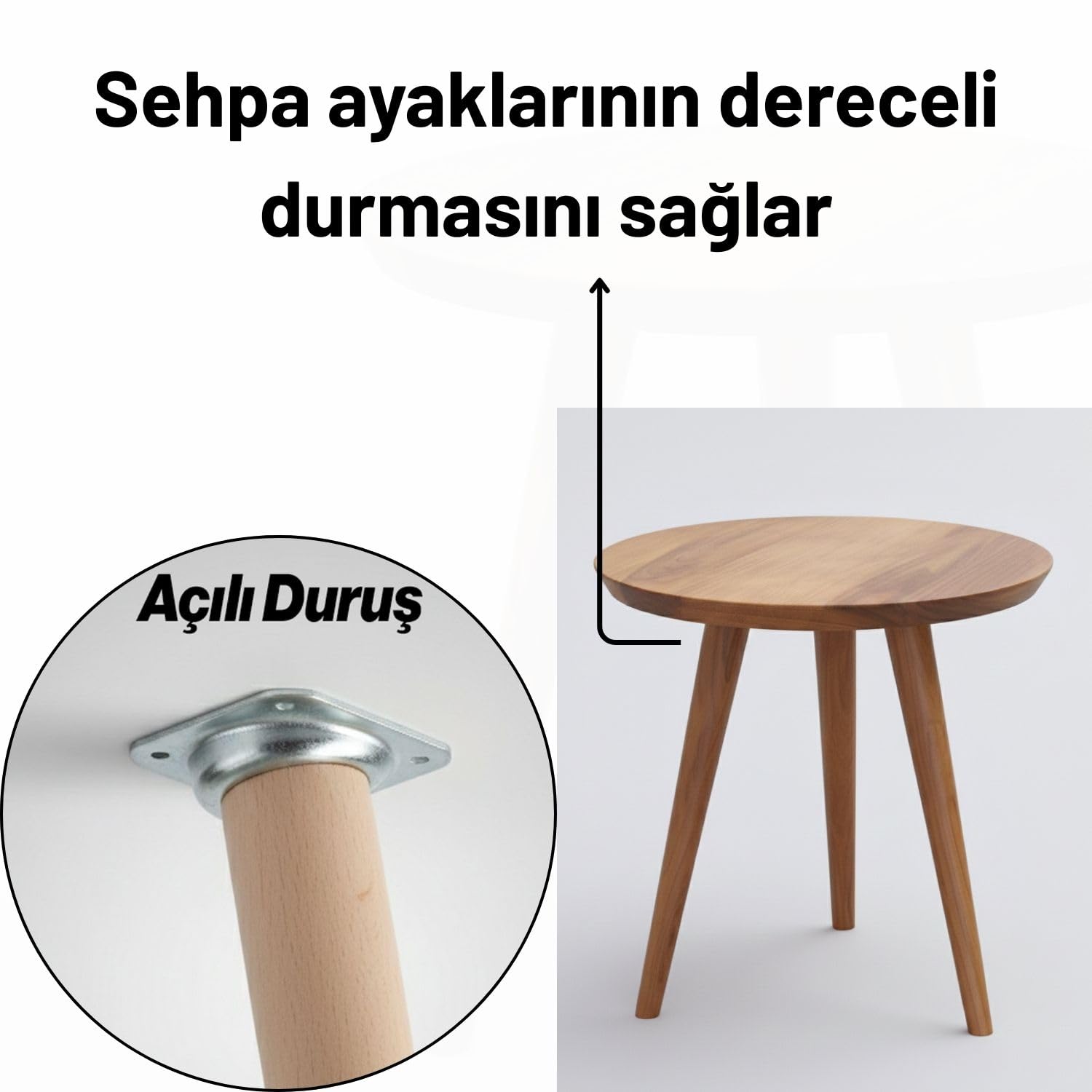 Dereceli Açılı Metal 9 ADET Set Mobilya Ayak Bağlantı Aparatı M8 Sehpa Masa Ayağı Tabanı Montaj