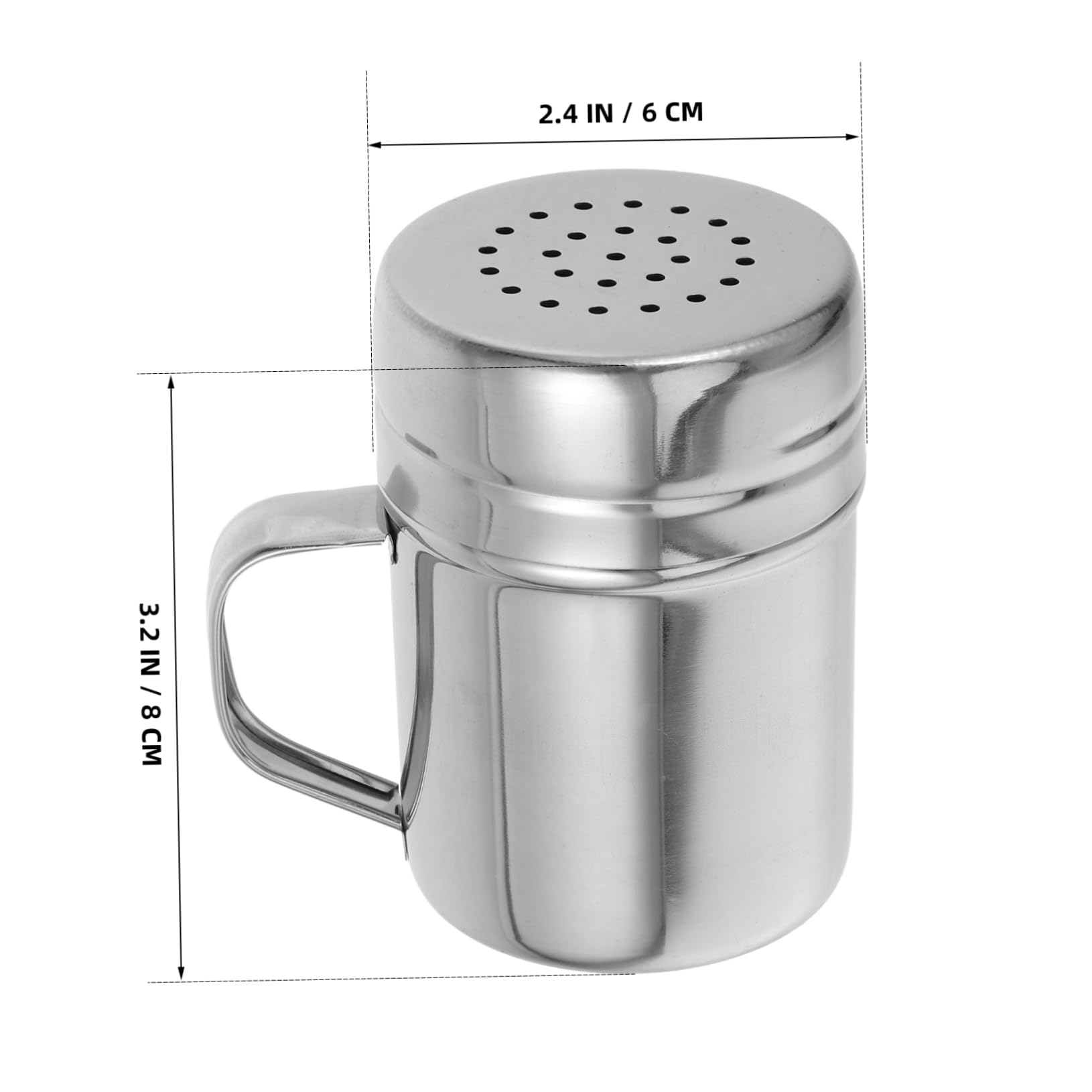 MUCKLILY 2pcs Stainless Steel Powder Can Powdered Sugar Sifter Strainer Flour Duster Salt Shaker with Lid Seasoning Containers Salt and Sugar Shakers Sugar Grinder to Powder Silver