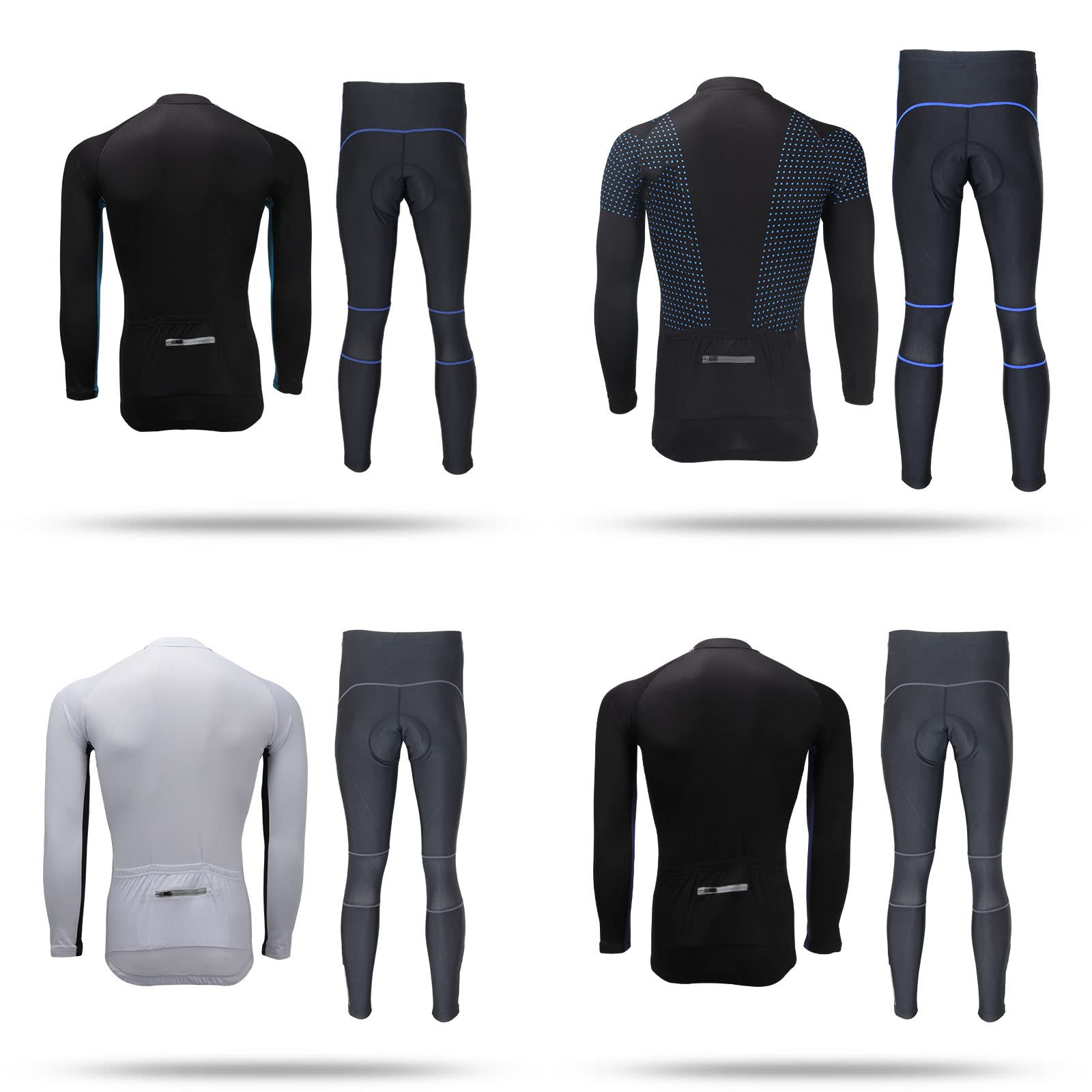 Traje de Jersey de Ciclismo de Lana para Hombre,Pantalon Ciclismo Hombre Acolchadas en 3D,Ropa Deportivo de Maillot Ciclismo al Aire Libre de otoño/Invierno Manga Larga