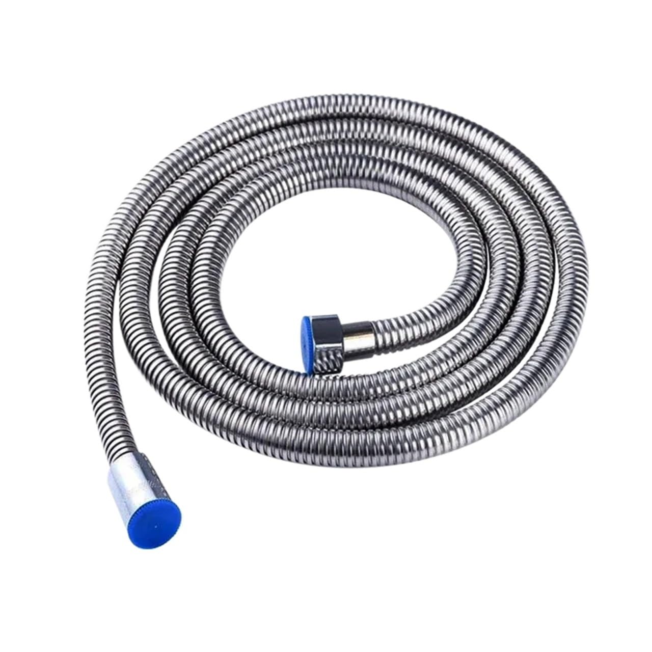 Universal Flexible Shower Hoses, Stainless Steel Shower Hose Black Silver 1.5-2m(Silver,1.5m)