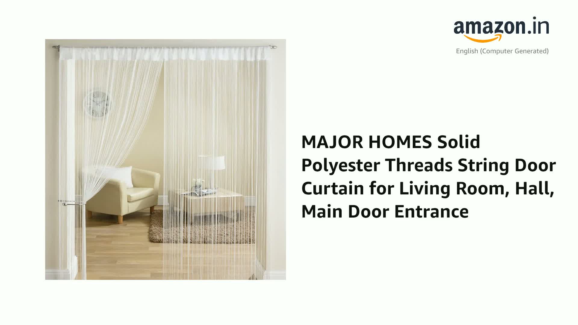 Watch MAJOR HOMES Solid Polyester Threads String Door Curtain for ...