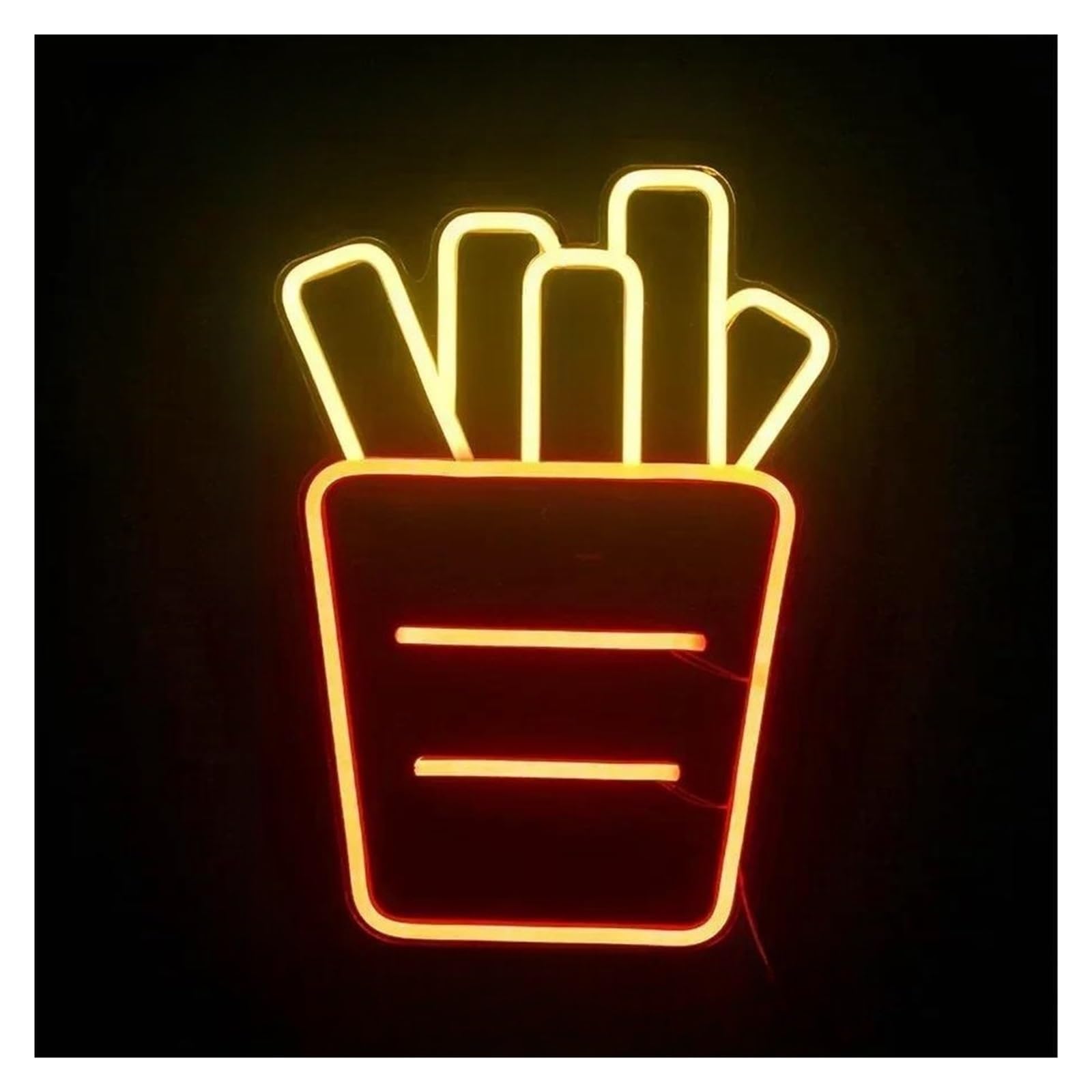 LEMST Signs Lamp French Fries Neon Signs Light for Food Home Men's Cave Party Kitchen Restaurant Wall Decor ﻿Dimmable USB Powered 26.5cmx37cm