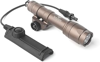 QIRUIMY M600C Tactical Airsoft Torch with Dual Function Switch,600 Lumens Flashlight Scout Light for 20mm Picatinny Rail System (Brown)